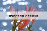 便宜的广告投放  广告投放价位