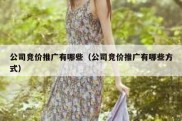 公司竞价推广有哪些（公司竞价推广有哪些方式）