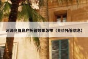 河源竞价账户托管效果怎样（竞价托管信息）