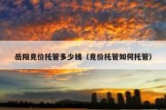 岳阳竞价托管多少钱（竞价托管如何托管）