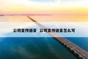 公司宣传语音  公司宣传语音怎么写