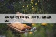 应城竞价托管公司地址  应城市土地招拍挂公示