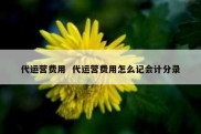 代运营费用  代运营费用怎么记会计分录