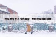 视频发布怎么挣钱变现  发布视频赚取收益