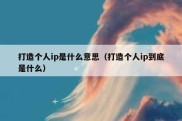 打造个人ip是什么意思（打造个人ip到底是什么）