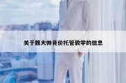 关于魏大帅竞价托管教学的信息