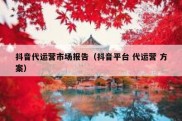 抖音代运营市场报告（抖音平台 代运营 方案）