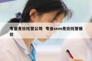 专业竞价托管公司  专业sem竞价托管报价