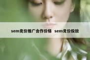 sem竞价推广合作价格  sem竞价投放