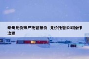 泰州竞价账户托管报价  竞价托管公司操作流程